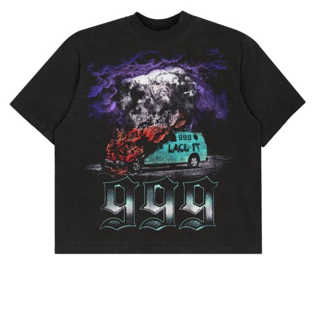 Official Juice Wrld Merch Tpne Van Black Long Sleeve T Shirt 999Club