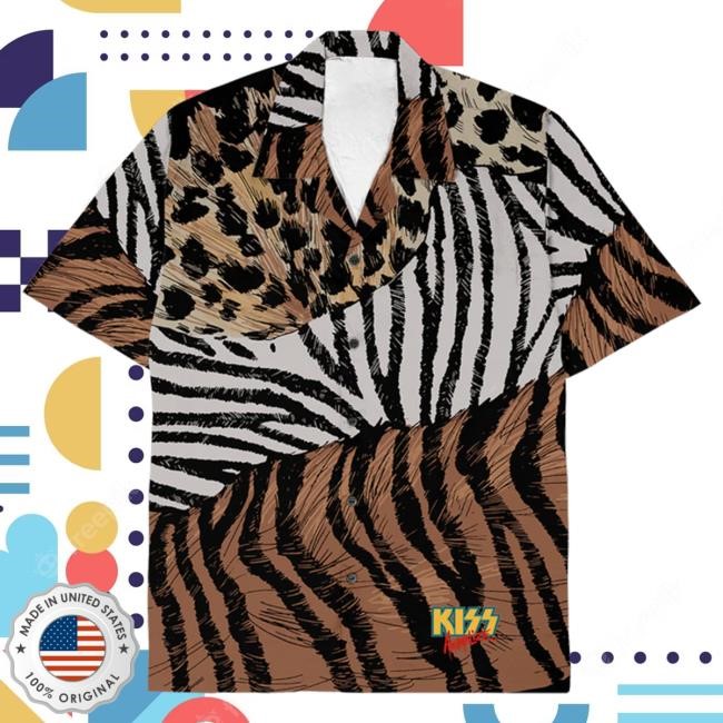Kiss Animalize Print Button Up Shirts Kiss Band Official Merch Store