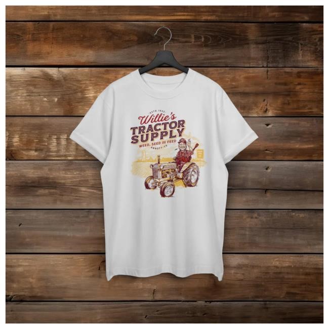 Official Willie Nelson Store Merch Shop Willie Nelson Willie's Tractor Supply T Shirt Willienelson
