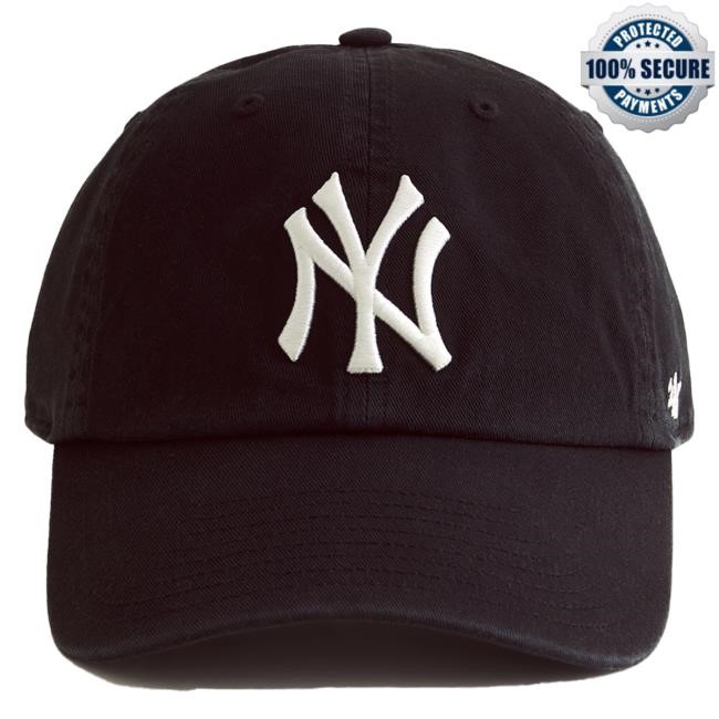 Official Abercrombie And Fitch Apparel Clothing Merch New York Yankees '47 Clean-Up Hat Black Abercrombie Store Shop