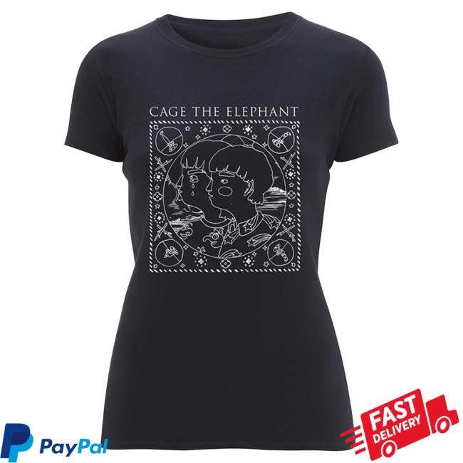 Official Cage The Elephant Merch Women's Twins Navy Shirt New