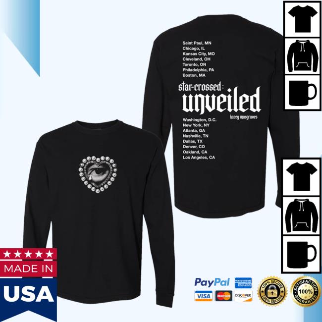 Official Kacey Musgraves Merch Store Shop K A C E Y M U S G R A V E S Star-Crossed: Unveiled Black Tour Long Sleeve Tee Shirt KaceyMusgraves Spaceykacey
