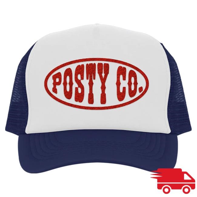 Official Post Malone Merch Store Posty Co Trucker Hat Navy