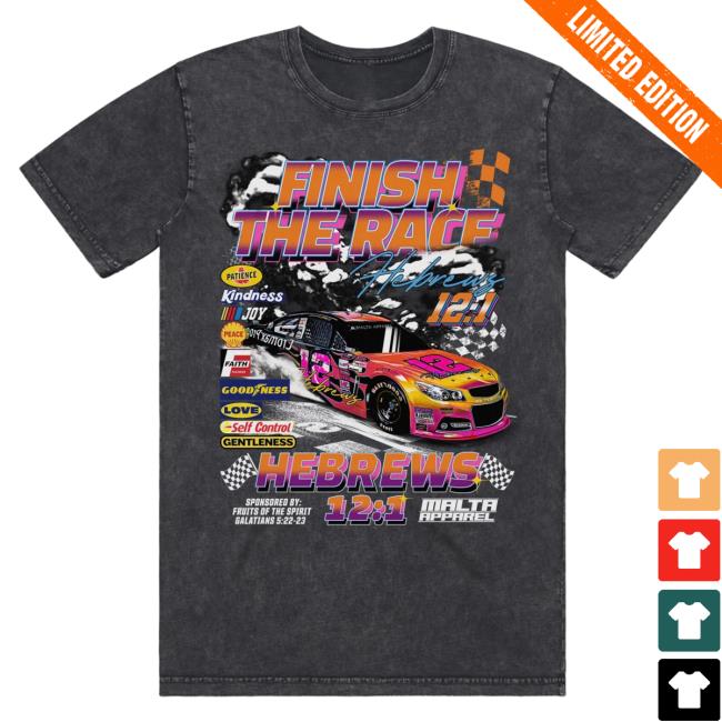 Official Malta Apparel Clothing “Finish The Race” Stone Wash Popover Shirt