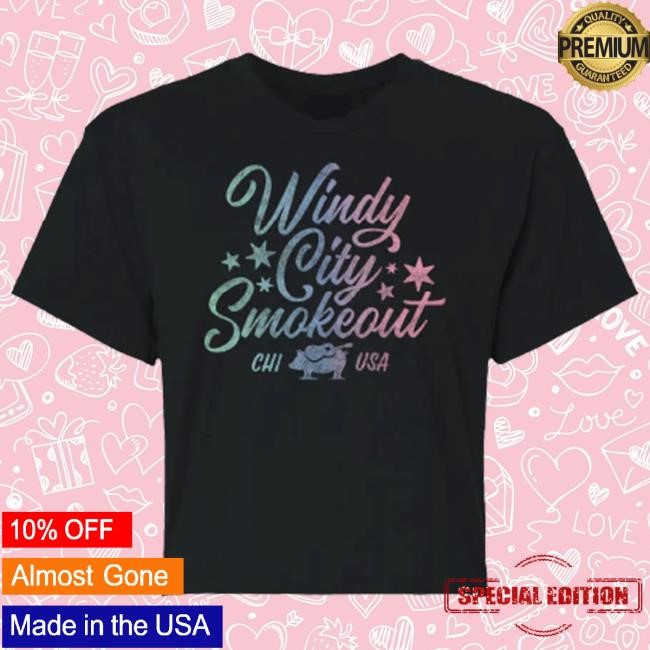 Windy City Smokeout Black Rainbow Crop Shirts