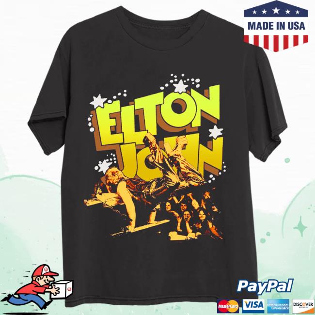 Elton John Merch Store EJ Piano Handstand Photo Tee