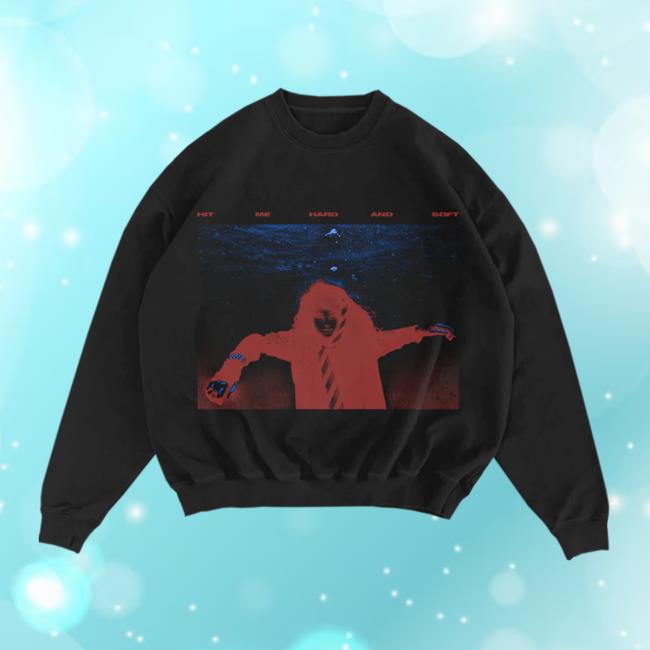 Official Billie Eilish Merch Store Sinking Black Crewneck Sweatshirts Billie Eilish Shop Hit Me Hard and Soft Clothing