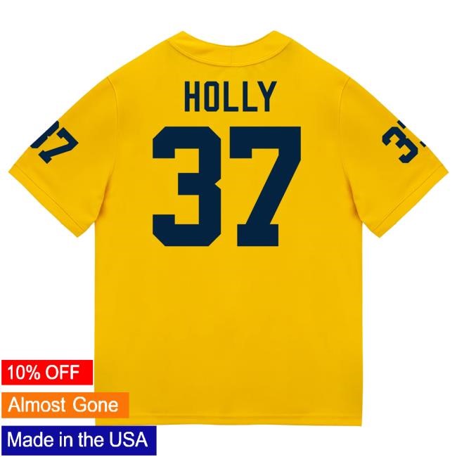 Michigan Wolverines #37 Julius Holly Student Athlete Maize Football Jersey Tee The M Den Shop