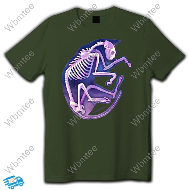 Wingedwolf94 Skeleton Galaxy Cat Hooded Sweatshirt