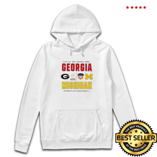 Official NCAA Semifinal Orange Bowl Georgia Vs Michigan Head-To-Head Playoff Hooded Sweatshirt