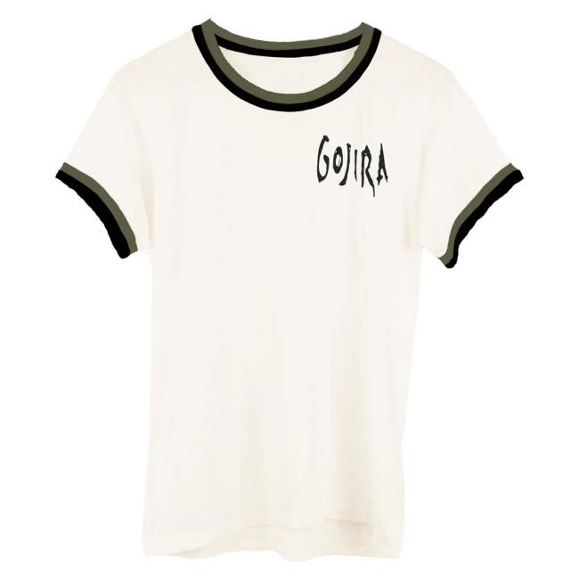 Official Gojira Merch Double Trouble Logo Ringer Tee Gojira Apparel Clothing