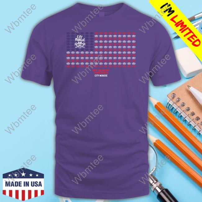 Official City Morgue Merch City Morgue My Bloody America Flag Shirt Citymorgueofficial