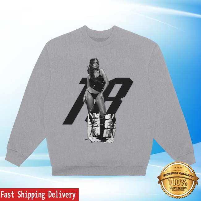 Official Tate Mcrae Merch Store T8 Photo Think Later Crewneck Sweatshirt Heather Grey TateMcrae Clothing Shop