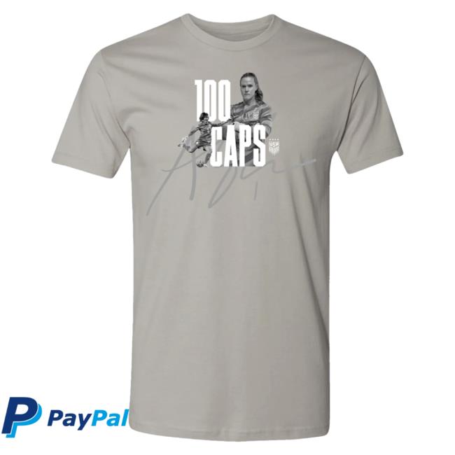 Official Uswnt Merch Store Uswnt Unisex USWNT Alyssa Naeher 100th Cap Celebration Grey T Shirt Uswnt Apparel Clothing Shop