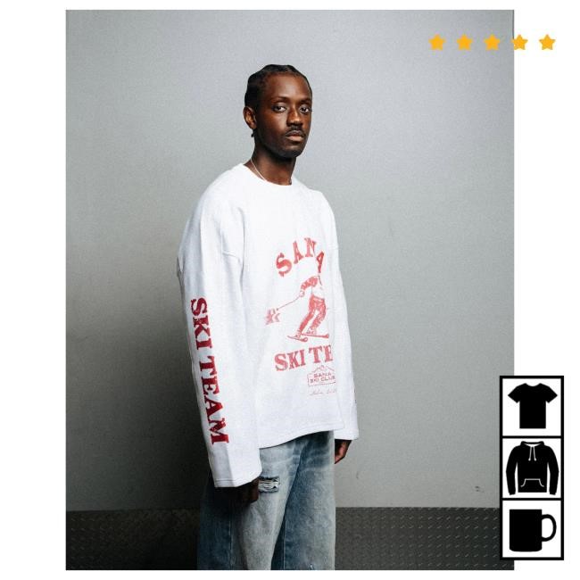Winter Ready Sana Detroit Ski Team Long Sleeve In White Authentic Ski Team Long Sleeve - White From Sana Detroit