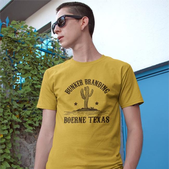 Bunker Branding Merch Bunker Cactus Bunker Branding Boerne Texas T Shirt