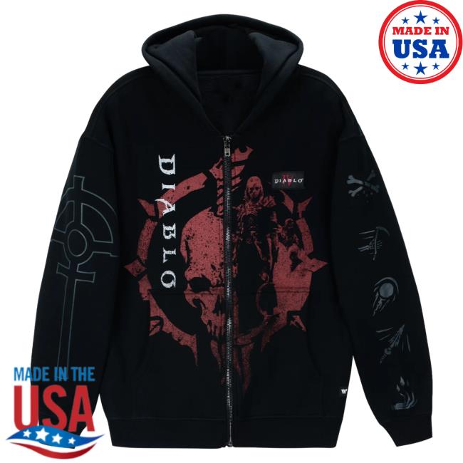 Official Blizzard Merch Store Diablo Iv Necromancer Zip-Up Sweatshirts