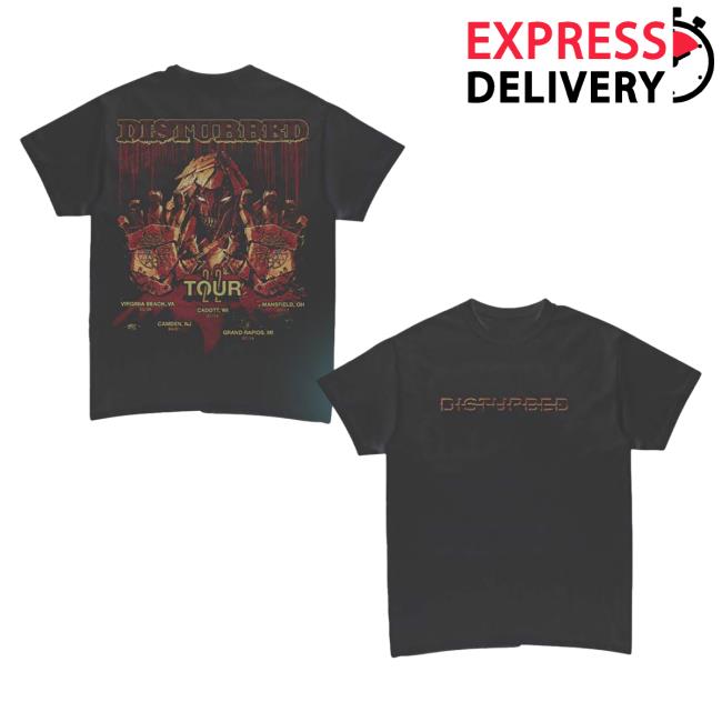 Official Disturbed Merch Store Metal Fists Popover Shirt Disturbed1