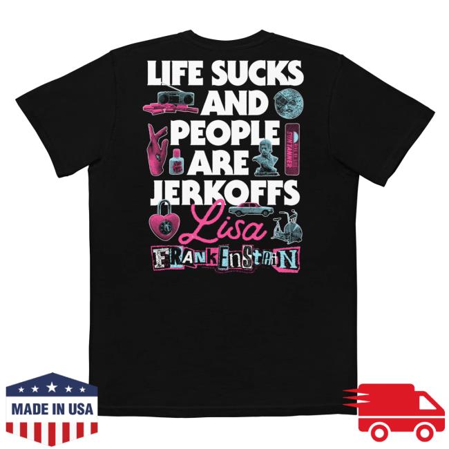 Official Nbc Merch Store Shop Lisa Frankenstein Life Sucks Comfort Colors New Shirt