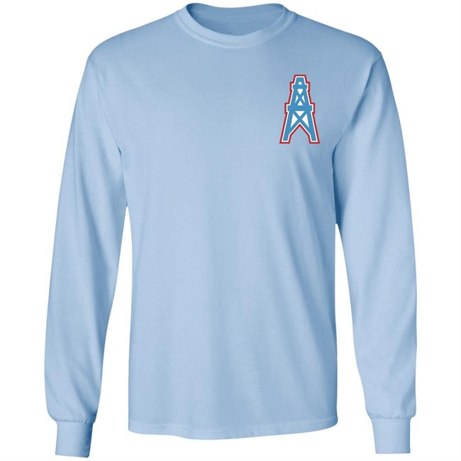 Ryan Tannehill Houston Tower Oilers Long Sleeve T Shirt Houston Oilers Logo Shirt Ryan Tannehill Houston Tower Oilers Long Sleeve T Shirt Houston Oilers Logo Shirt