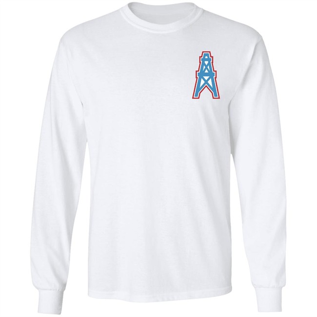 Ryan Tannehill Houston Tower Oilers Long Sleeve T Shirt Houston Oilers Logo Shirt Ryan Tannehill Houston Tower Oilers Long Sleeve T Shirt Houston Oilers Logo Shirt