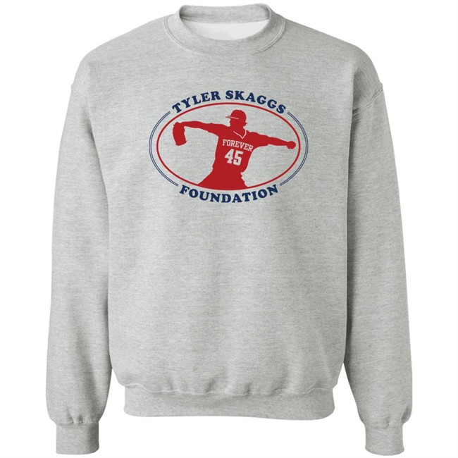 Tyler Skaggs Foundation Grey Forever 45 Hoodie Tyler Skaggs Foundation Grey Forever 45 Hoodie