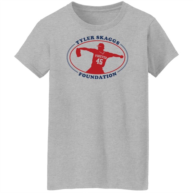 Tyler Skaggs Foundation Grey Forever 45 Hoodie Tyler Skaggs Foundation Grey Forever 45 Hoodie