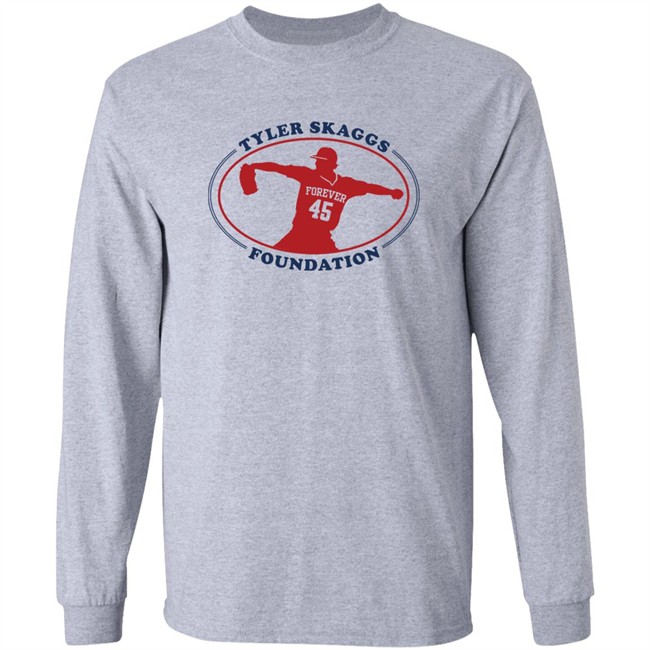 Tyler Skaggs Foundation Grey Forever 45 Hoodie Tyler Skaggs Foundation Grey Forever 45 Hoodie