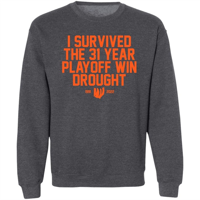 I Survived The 31 Year Playoff Win Drought 11991 2022 Shirt Joeski Broski I Survived The 31 Year Playoff Win Drought 11991 2022 Shirt Joeski Broski