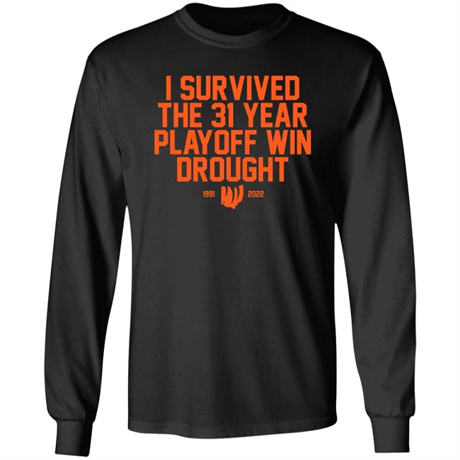I Survived The 31 Year Playoff Win Drought 11991 2022 Shirt Joeski Broski I Survived The 31 Year Playoff Win Drought 11991 2022 Shirt Joeski Broski