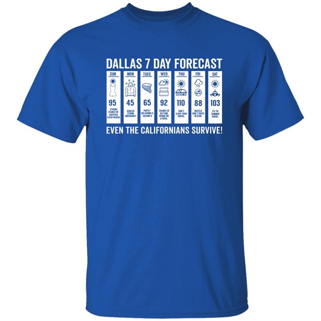 Dallas 7 Day Forecast Even The Californians Survive Shirt Bullzerk Merch
