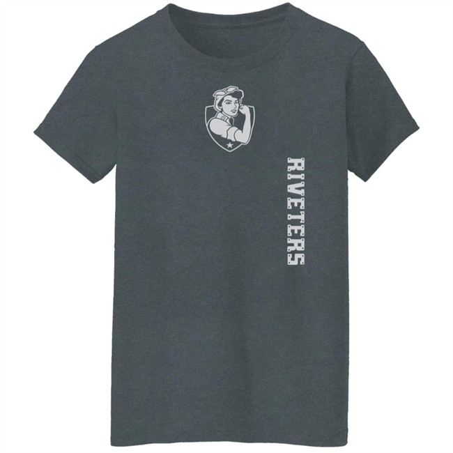 Metropolitan Riveters Rivetershockeyshop Steel Stretch Riveters Tee Shirt Metropolitan Riveters Rivetershockeyshop Steel Stretch Riveters Tee Shirt