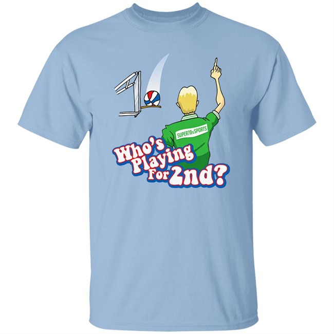 Super70s Sports Store Merch S7s Who's Playing For 2Nd Tee Shirt Larry Bird