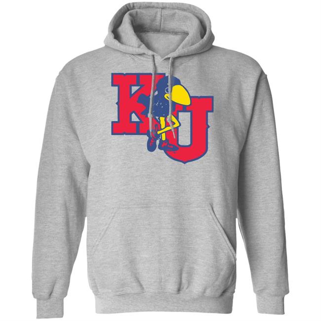 Homefiel Vintage Long Leg Jayhawk Sweatshirt Hoodie