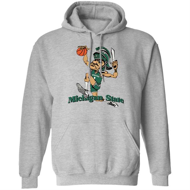 Nudge Printing Merch Michigan State University Vintage Dunking Gruff Sparty T Shirt Spartanhoops_Dk Nudge Printing Merch Michigan State University Vintage Dunking Gruff Sparty T Shirt Spartanhoops_Dk