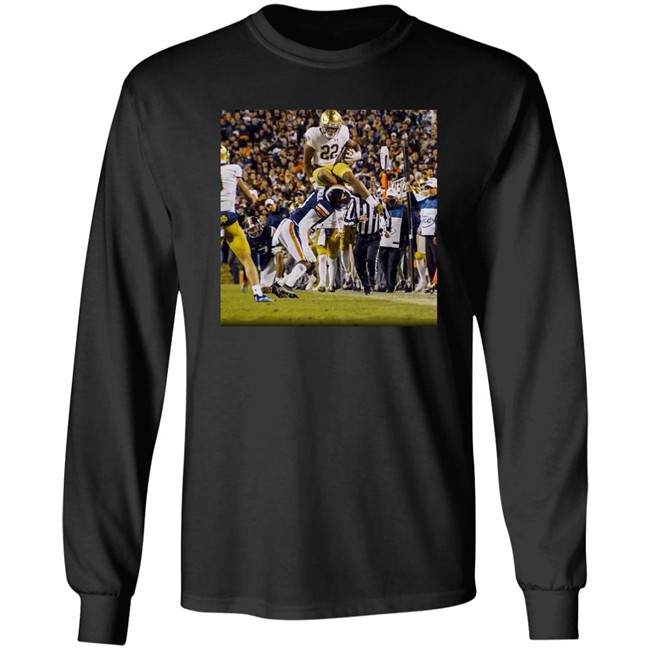 Aj Diggs 22 Logan Diggs Goirish Notre Dame Football Long Sleeve T Shirt Happy 2/22/22
