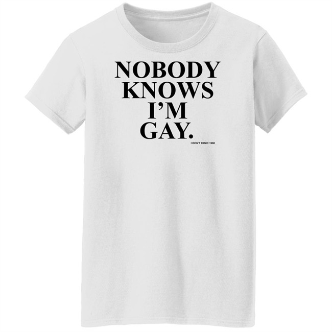 Vintage Don't Panic 1990 Nobody Knows Im Gay Shirt Vintage Don't Panic 1990 Nobody Knows Im Gay Shirt
