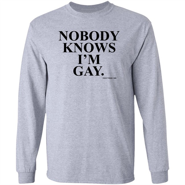 Vintage Don't Panic 1990 Nobody Knows Im Gay Shirt Vintage Don't Panic 1990 Nobody Knows Im Gay Shirt
