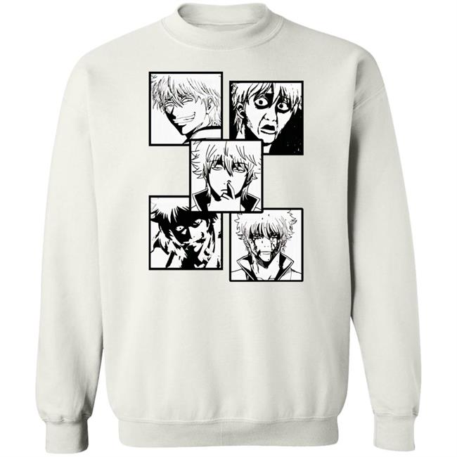 Gintama Anime Faces of Gintoki Shirt Gintama Anime Faces of Gintoki Shirt