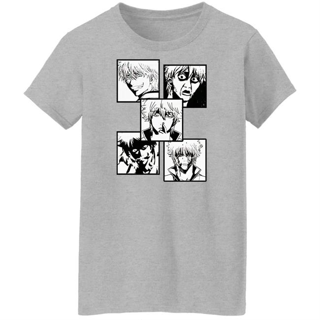 Gintama Anime Faces of Gintoki Shirt Gintama Anime Faces of Gintoki Shirt
