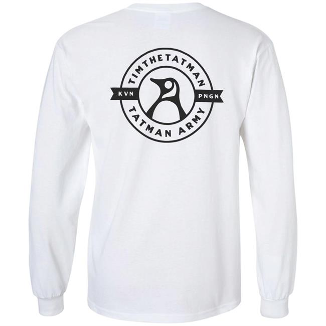 Tim The Tatman Merch Tatman Army Kevin Long Sleeved Tee Tim The Tatman Merch Tatman Army Kevin Long Sleeved Tee
