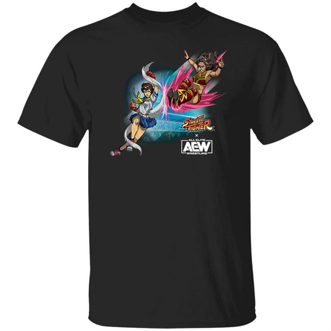 Thunder Rosa Vs Sakura Street Fighter X Aew Capcom X Nerds Shirt Shop Aew