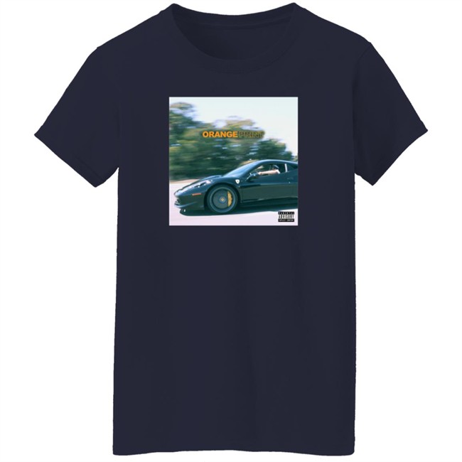Larry June Merch Orange Print Album T Shirt Larry June Merch Orange Print Album T Shirt