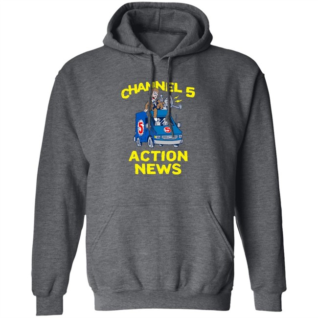 Channel 5 Merch Drop Actions News Black Tee Shirt Channel 5 Merch Drop Actions News Black Tee Shirt