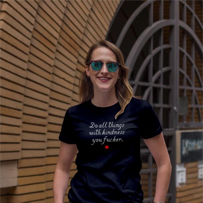 Wholesomememes Merch Do All Things With Kindness Fucker Baseball Sleeve Tee Wholesomememes