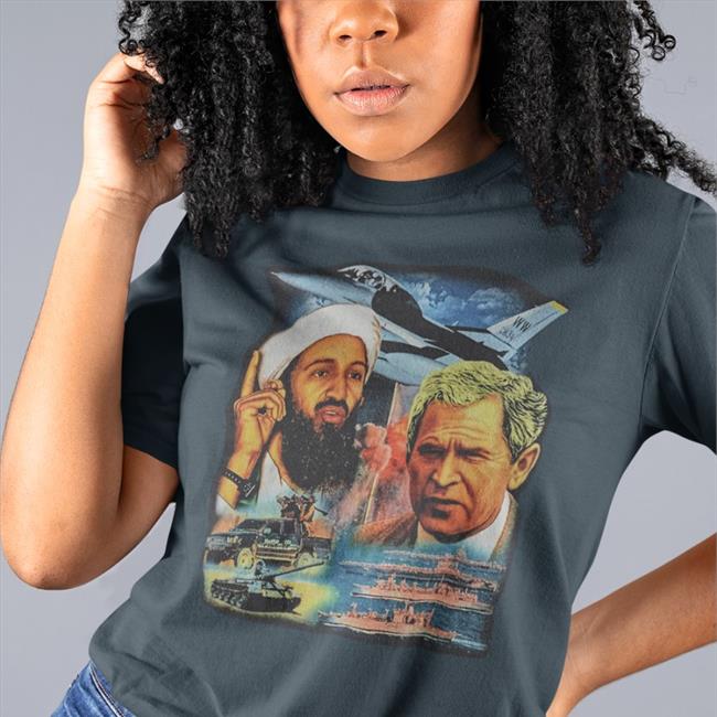 Pure Evil Gas Station Osama Bin Laden And George W Bush T Shirt