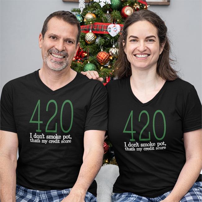 Baseballchickie 420 I Don't Smoke Pot That's My Credit Score Long Sleeve Tee Shirt Black