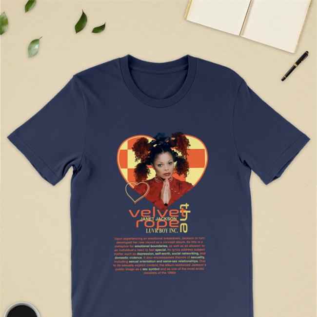 Luvrboy Factories Merch Velvet Rope Janet Jackson T-Shirt Black Rashon Gvmini