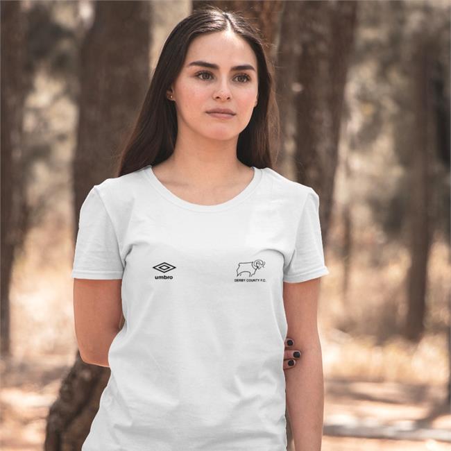 3 Retro Store Merch Derby County 1988 Umbro Tee White Gem Szr