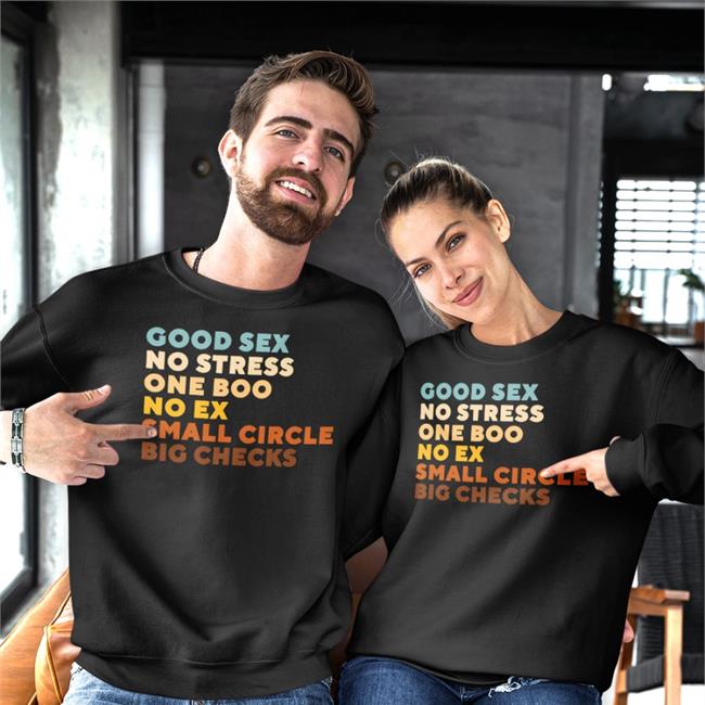 Good Sex No Stress One Boo No Ex Small Circle Big Checks Tee Shirt Advobarryroux